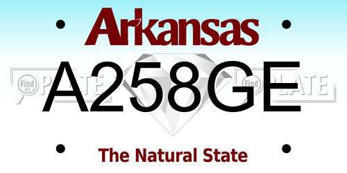 A258GE Arkansas License Plate