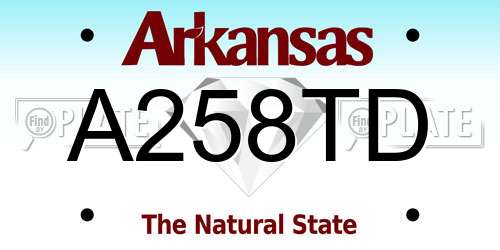 A258TD Arkansas License Plate