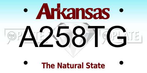 A258TG Arkansas License Plate
