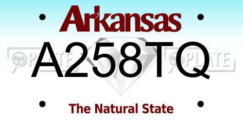 A258TQ Arkansas License Plate