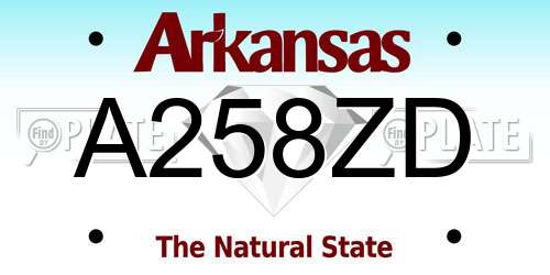 A258ZD Arkansas License Plate