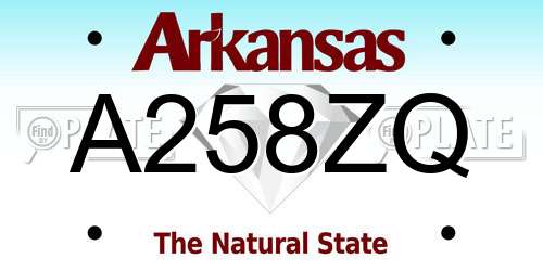 A258ZQ Arkansas License Plate