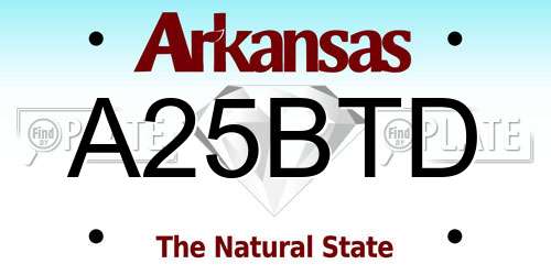 A25BTD Arkansas License Plate