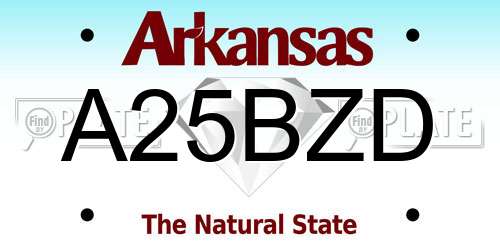 A25BZD Arkansas License Plate