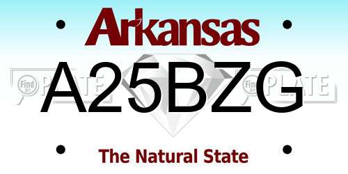 A25BZG Arkansas License Plate
