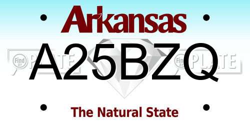 A25BZQ Arkansas License Plate
