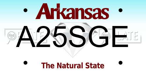A25SGE Arkansas License Plate