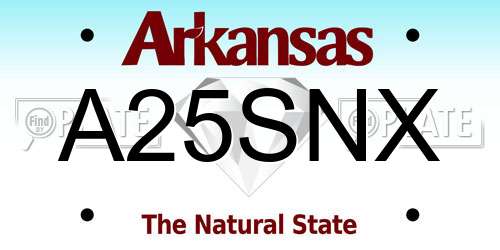 A25SNX Arkansas License Plate