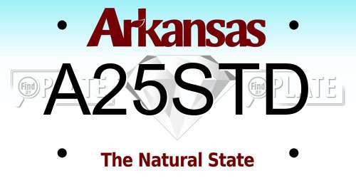 A25STD Arkansas License Plate