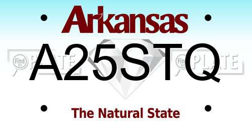 A25STQ Arkansas License Plate