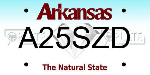A25SZD Arkansas License Plate