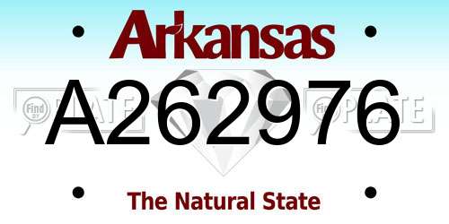 A262976 Arkansas License Plate