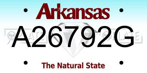 A26792G Arkansas License Plate