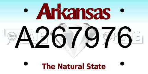 A267976 Arkansas License Plate