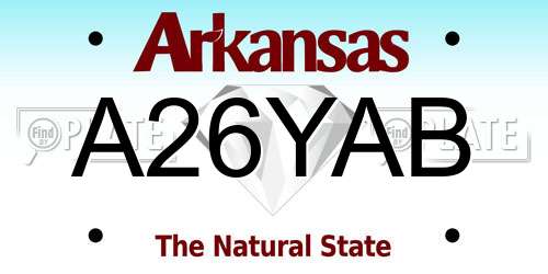 A26YAB Arkansas License Plate