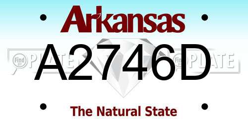 A2746D Arkansas License Plate