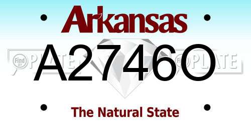 A2746O Arkansas License Plate
