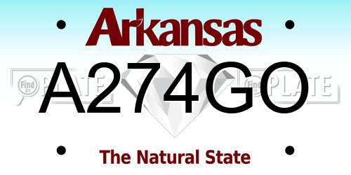 A274GO Arkansas License Plate