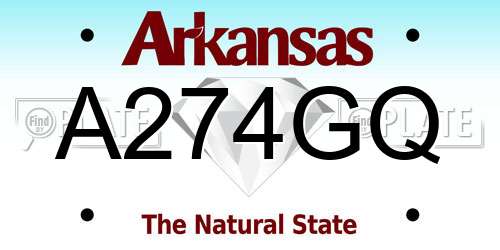 A274GQ Arkansas License Plate