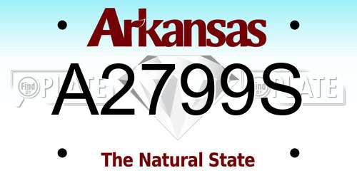A2799S Arkansas License Plate