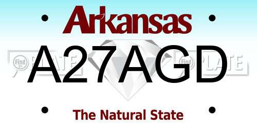 A27AGD Arkansas License Plate