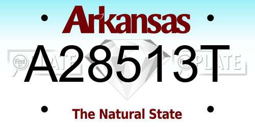 A28513T Arkansas License Plate