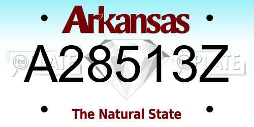 A28513Z Arkansas License Plate
