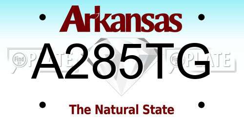 A285TG Arkansas License Plate