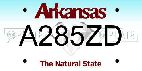 A285ZD Arkansas License Plate