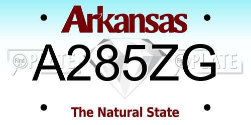 A285ZG Arkansas License Plate