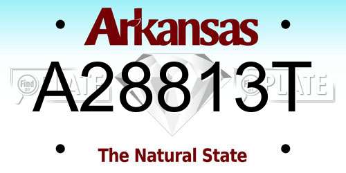 A28813T Arkansas License Plate