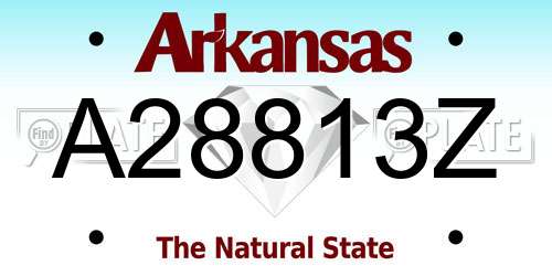 A28813Z Arkansas License Plate