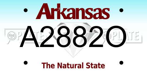 A2882O Arkansas License Plate