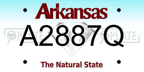 A2887Q Arkansas License Plate