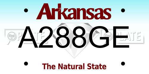 A288GE Arkansas License Plate