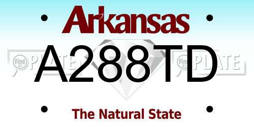 A288TD Arkansas License Plate