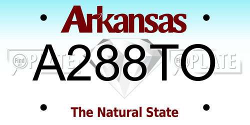 A288TO Arkansas License Plate
