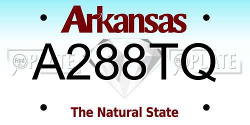 A288TQ Arkansas License Plate