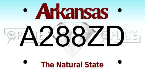 A288ZD Arkansas License Plate