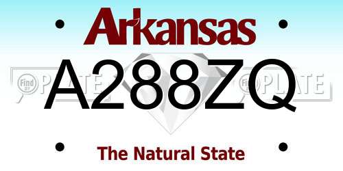 A288ZQ Arkansas License Plate