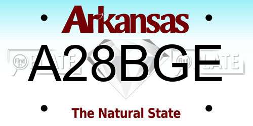 A28BGE Arkansas License Plate