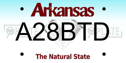 A28BTD Arkansas License Plate
