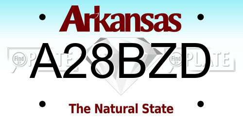 A28BZD Arkansas License Plate