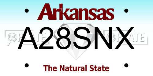 A28SNX Arkansas License Plate