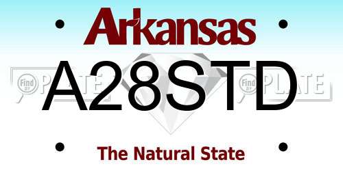 A28STD Arkansas License Plate