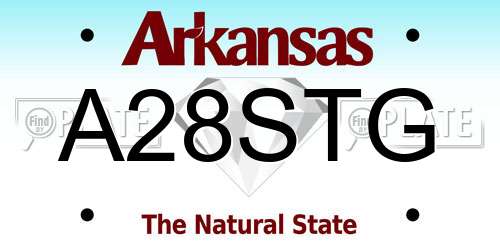 A28STG Arkansas License Plate
