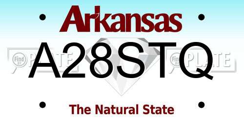 A28STQ Arkansas License Plate