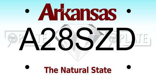 A28SZD Arkansas License Plate