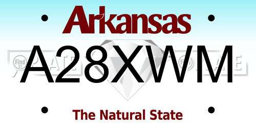 A28XWM Arkansas License Plate