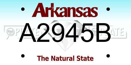 A2945B Arkansas License Plate